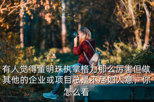 有人覺得董明珠執(zhí)掌格力那么厲害但做其他的企業(yè)或項(xiàng)目總是不盡如人意，你怎么看