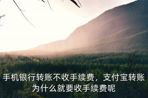 手機(jī)銀行轉(zhuǎn)賬不收手續(xù)費(fèi)，支付寶轉(zhuǎn)賬為什么就要收手續(xù)費(fèi)呢