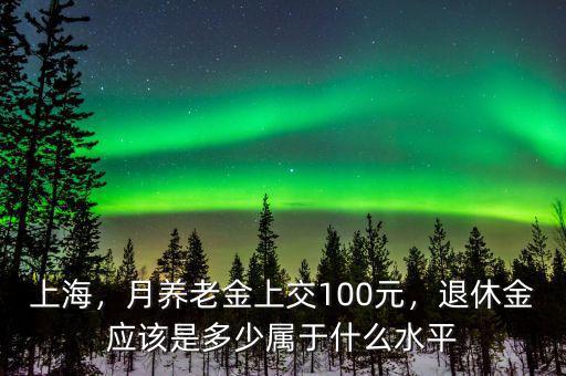 上海，月養(yǎng)老金上交100元，退休金應(yīng)該是多少屬于什么水平