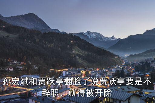 孫宏斌和賈躍亭翻臉了說賈躍亭要是不辭職，就得被開除