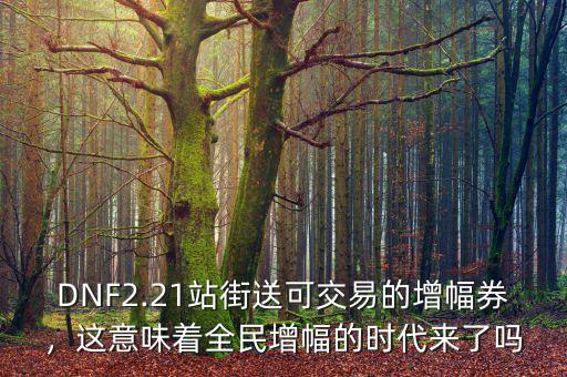 DNF2.21站街送可交易的增幅券，這意味著全民增幅的時(shí)代來了嗎