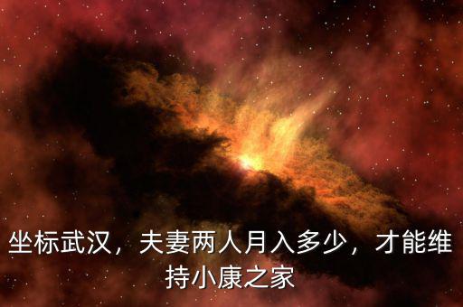 坐標武漢，夫妻兩人月入多少，才能維持小康之家