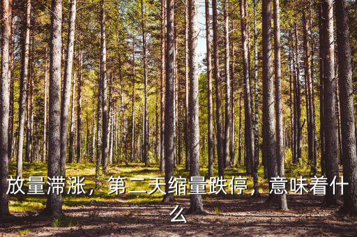 放量滯漲，第二天縮量跌停，意味著什么