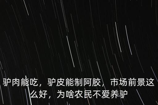 驢肉能吃，驢皮能制阿膠，市場前景這么好，為啥農(nóng)民不愛養(yǎng)驢