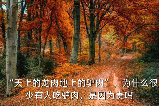 “天上的龍肉地上的驢肉”，為什么很少有人吃驢肉，是因為貴嗎