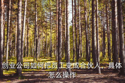 創(chuàng)業(yè)公司如何把員工變成合伙人，具體怎么操作