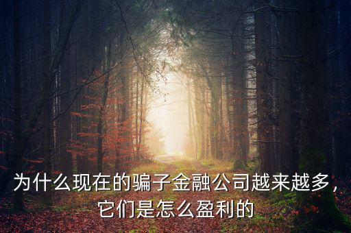 為什么現(xiàn)在的騙子金融公司越來越多，它們是怎么盈利的