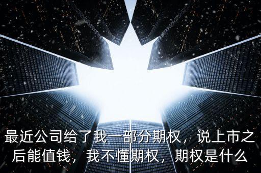 最近公司給了我一部分期權(quán)，說上市之后能值錢，我不懂期權(quán)，期權(quán)是什么