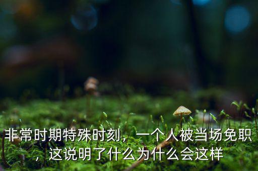 非常時(shí)期特殊時(shí)刻，一個(gè)人被當(dāng)場(chǎng)免職，這說(shuō)明了什么為什么會(huì)這樣