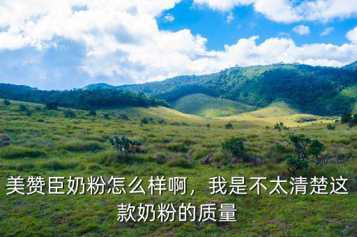 美贊臣奶粉怎么樣啊，我是不太清楚這款奶粉的質(zhì)量