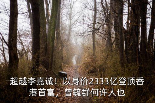 超越李嘉誠！以身價2333億登頂香港首富，曾毓群何許人也