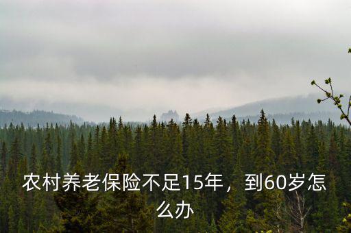 農(nóng)村養(yǎng)老保險(xiǎn)不足15年，到60歲怎么辦