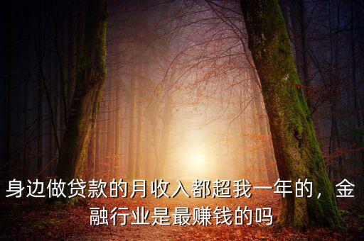 身邊做貸款的月收入都超我一年的，金融行業(yè)是最賺錢的嗎