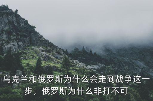 烏克蘭和俄羅斯為什么會走到戰(zhàn)爭這一步，俄羅斯為什么非打不可