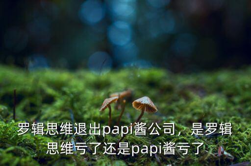羅輯思維退出papi醬公司，是羅輯思維虧了還是papi醬虧了