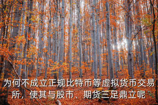 為何不成立正規(guī)比特幣等虛擬貨幣交易所，使其與股市、期貨三足鼎立呢