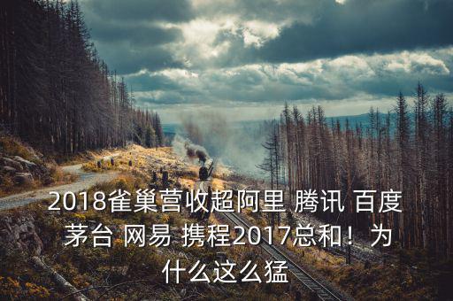 2018雀巢營(yíng)收超阿里 騰訊 百度 茅臺(tái) 網(wǎng)易 攜程2017總和！為什么這么猛