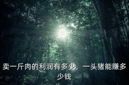 賣一斤肉的利潤有多少，一頭豬能賺多少錢