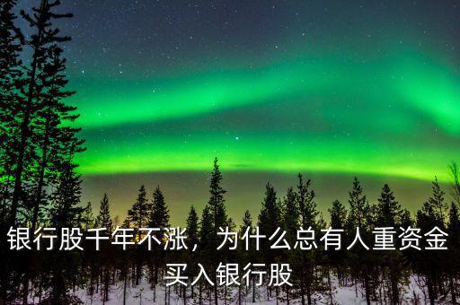 銀行股千年不漲，為什么總有人重資金買入銀行股