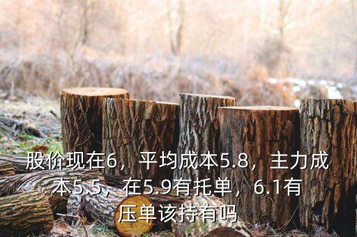 股價現(xiàn)在6，平均成本5.8，主力成本5.5，在5.9有托單，6.1有壓單該持有嗎