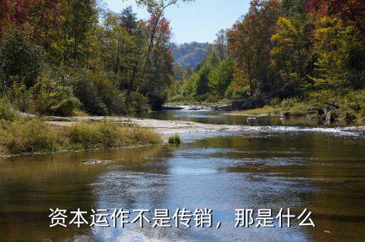 資本運(yùn)作不是傳銷，那是什么