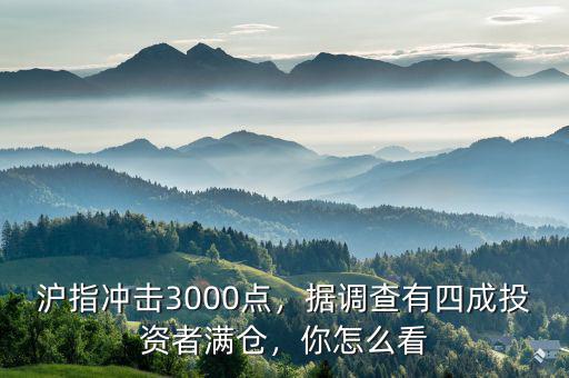 滬指沖擊3000點(diǎn)，據(jù)調(diào)查有四成投資者滿倉(cāng)，你怎么看