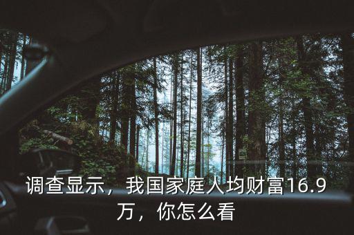 調查顯示，我國家庭人均財富16.9萬，你怎么看