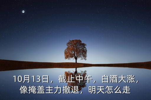 10月13日，截止中午，白酒大漲，像掩蓋主力撤退，明天怎么走