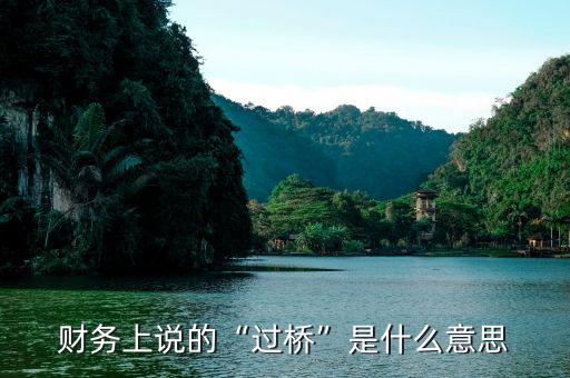 財(cái)務(wù)上說(shuō)的“過(guò)橋”是什么意思