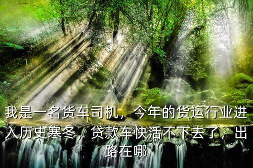 我是一名貨車司機，今年的貨運行業(yè)進入歷史寒冬，貸款車快活不下去了，出路在哪