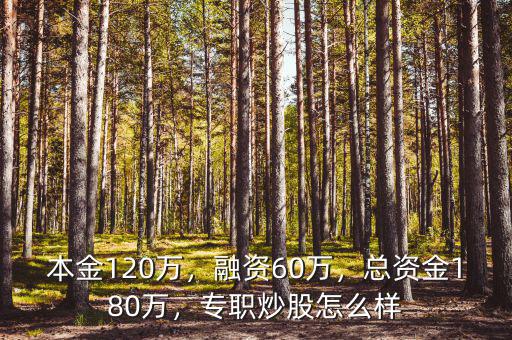 本金120萬，融資60萬，總資金180萬，專職炒股怎么樣