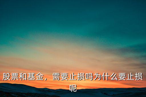 股票和基金，需要止損嗎為什么要止損呢