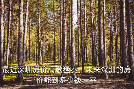 最近深圳房?jī)r(jià)高歌猛奏，未來(lái)深圳的房?jī)r(jià)能到多少錢(qián)一平