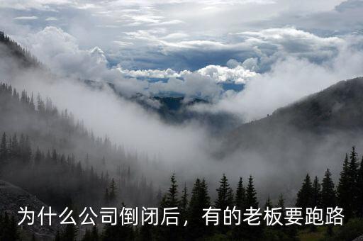 為什么公司倒閉后，有的老板要跑路