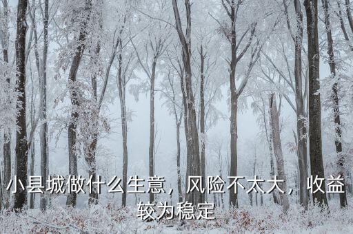小縣城做什么生意，風(fēng)險(xiǎn)不太大，收益較為穩(wěn)定
