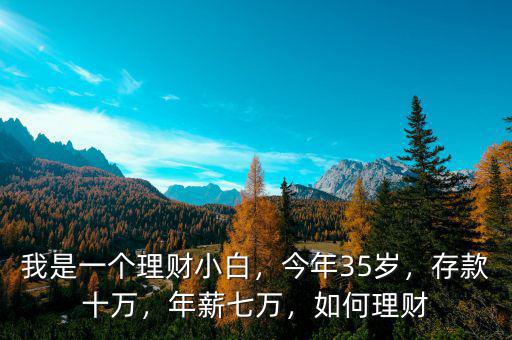 我是一個(gè)理財(cái)小白，今年35歲，存款十萬(wàn)，年薪七萬(wàn)，如何理財(cái)