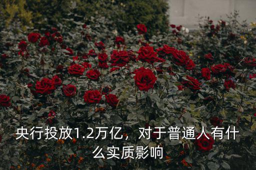 央行投放1.2萬(wàn)億，對(duì)于普通人有什么實(shí)質(zhì)影響