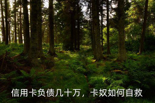 信用卡負(fù)債幾十萬(wàn)，卡奴如何自救