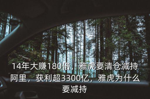 14年大賺180倍，雅虎要清倉(cāng)減持阿里，獲利超3300億，雅虎為什么要減持