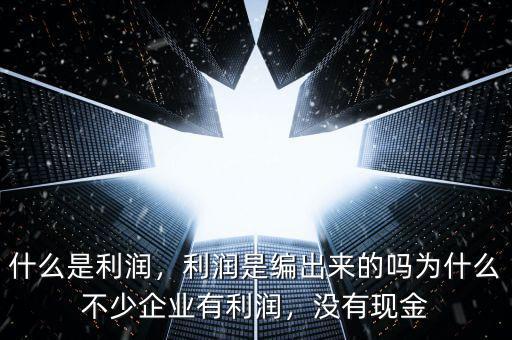 什么是利潤，利潤是編出來的嗎為什么不少企業(yè)有利潤，沒有現(xiàn)金