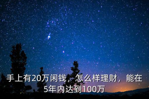 手上有20萬閑錢，怎么樣理財(cái)，能在5年內(nèi)達(dá)到100萬