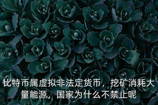 比特幣屬虛擬非法定貨幣，挖礦消耗大量能源，國(guó)家為什么不禁止呢