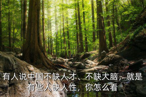 有人說中國不缺人才、不缺大腦，就是有些人缺人性，你怎么看