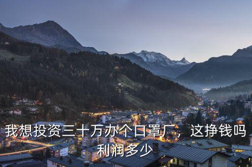 我想投資三十萬(wàn)辦個(gè)口罩廠，這掙錢嗎利潤(rùn)多少