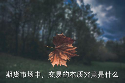 期貨市場中，交易的本質(zhì)究竟是什么