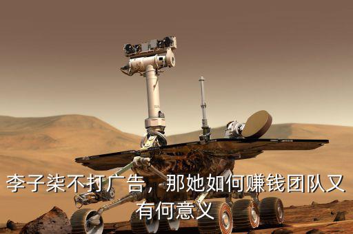 李子柒不打廣告，那她如何賺錢(qián)團(tuán)隊(duì)又有何意義