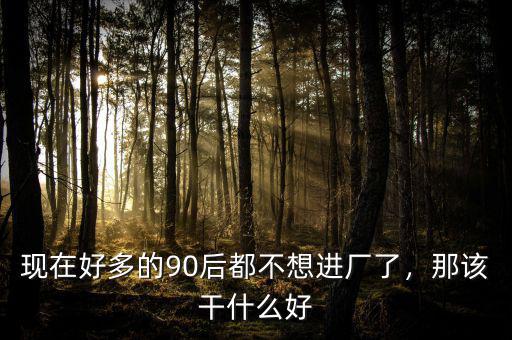 現(xiàn)在好多的90后都不想進(jìn)廠(chǎng)了，那該干什么好
