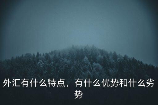 外匯有什么特點，有什么優(yōu)勢和什么劣勢