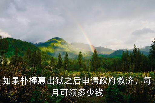 如果樸槿惠出獄之后申請(qǐng)政府救濟(jì)，每月可領(lǐng)多少錢