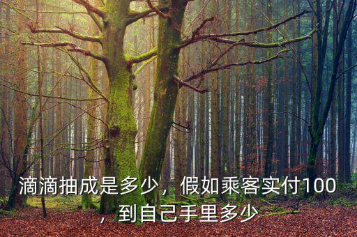 滴滴抽成是多少，假如乘客實付100，到自己手里多少